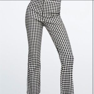 Zara Women's gingham  kick flare pants size small